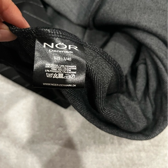 [3/40/US:L]NOR Denmark Black Long Sleeve Asymmetrical Striped Baggy Dress Funky - Picture 4 of 11